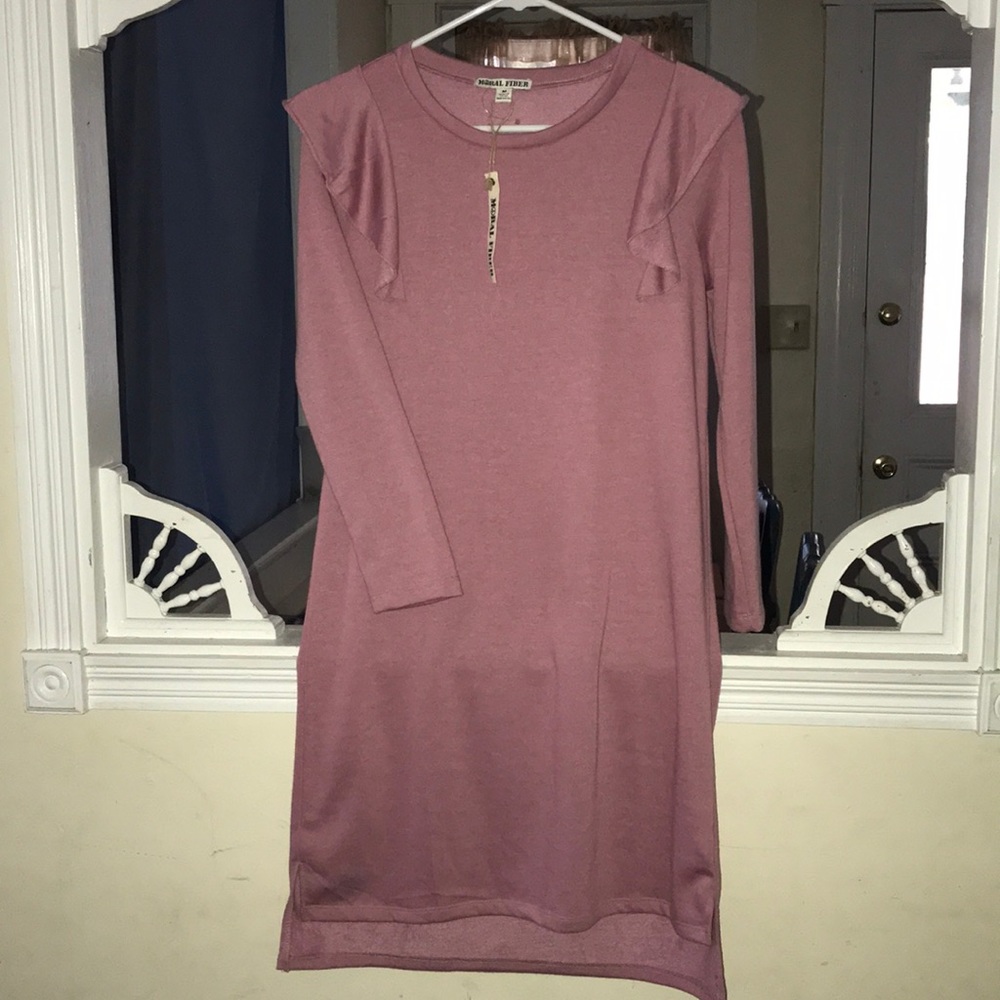 Brand new rose colored sweatshirt dress.